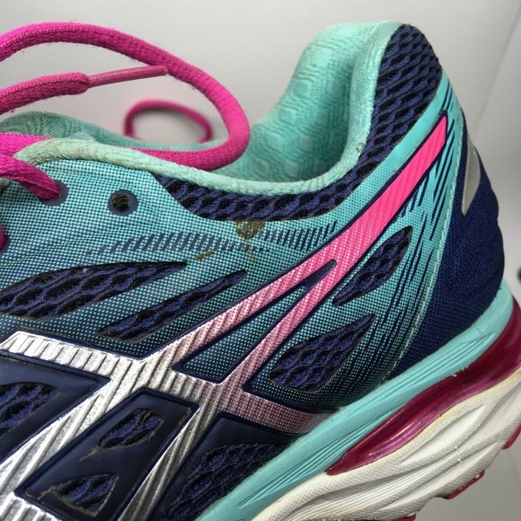 Asics‎ Running Shoes Gel-Cumulus 18 T6C8N Womens sz 8 / EU 39.5 Blue Pink - Picture 4 of 12